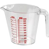 Eynel Dereceli Ölçü Kabı 1000 ml Hacminde 10 Aralıklı Sert Plastik Ölçü Kabı 1l - Şeffaf