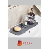 Eynel Elastik Musluk Matı Su Tutucu Düzenleyici Silikon Kaydırmaz Mutfak Banyo Lavabo Tezgah Üstü Matı