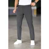 Eynel Erkek Antrasit İtalyan Kesim Likralı Kumaş Pantolon Dar Kesim Boru Paça Spor Tarzı Klasik Pantalon
