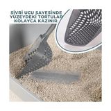 Eynel Küçük Delikli Kedi Kumu Eleme Küreği, Ince Taneli Dar Aralıklı Pet Tuvalet Temizleme Eleği Süzgeç (Siyah) - Option-1