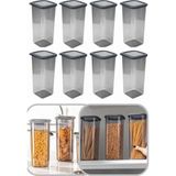 Eynel Şeffaf Kare Saklama Kabı Silikon Kapak Hava Geçirmez Kuru Baklagil Kahve Bakliyat Makarna Kuruyemiş Kutusu Çeyiz Seti - 1,6 lt