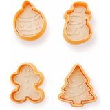 Eynel Yılbaşı Şekilli Adam Çam Ağacı Basmalı Kurabiye Kalıbı Gingerbread Man Desenli Şeker Hamuru Kesici Aparat Yeni Yıl