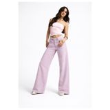 eyonnwear Yüksek Bel Wide Leg Lila Jean Pantolon - Yeni Sezon Sokak Stili
