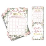 Eyouyeqi Gelin Partisi Oyunları - Gelin Partisi Bingo Düğün Parti Oyunu - Boho Çiçekli Yeşillik Bekarlığa Veda/Nişan Partisi Malzemeleri Etkinlikleri - 30 Oyun Kartı Paketi (A15)