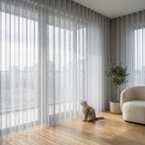 EYPER Pati Dostu Tül Perde, Siparişe Özel Dikim | Kedi ve Köpekli Evler İçin Tırnağa Dayanıklı, Kendini Toparlayan | Salon ve Yatak Odası | Açık Gri, 280 x 250 cm, Pilesiz (1x1)