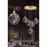 Eys 37W 5'Li Gold Sarkıt Led Avize Circle