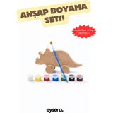 Eysera Ahşap Boyama Seti, Dinazor – Çocuk Aktivite & Hobi Oyuncak, Montessori Eğitici Set