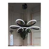 Eyshop Modern Papatya Siyah Model Kumandalı 3 Renk (Beyaz & Sarı & Günışığı)60 Cm Led Avize