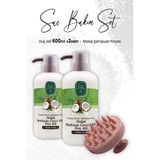 Eyüp Sabri Tuncer 2x600 ml Hindistan Cevizi Duş Jeli ve Pembe Masaj Şampuan Fırçası