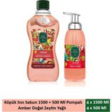 Eyüp Sabri Tuncer Amber Doğal Zeytinyağlı Köpük Sabun 1.5 LT+500 Ml x 4 Set