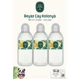 Eyüp Sabri Tuncer Beyaz Çay Kolonyası Cam Şişe 400 ml 3 Adet ve ROSIE Pamuk