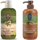 Eyüp Sabri Tuncer Doğal Macadamia Yağlı 600 ml Şampuan + Doğal Argan Yağlı 600 ml Şampuan