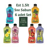 Eyüp Sabri Tuncer Doğal Zeytinyağlı Kokusuz Sıvı Sabun 6'lı Set 1.5 lt Pratik Kullanım için