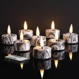 Eywamage Dolar Desenli Alevsiz Tealights, Uzaktan Piller Dahil, Titreyen Plastik LED Çay Adak Mumları 12'li Set