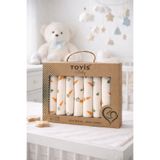 EYZ KIDS %100 Pamuklu Yenidoğan/Bebek Havuçlu 7’li Hediyelik Ağız Mendili