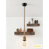 Eyzhen Jüt Halat Sarkıt Avize Kafe Ofis Balkon Mutfak Aydınlatma 70 cm - 1 - Acı Kahverengi