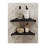 Eyzo Home Mat Siyah Metal Banyo Köşe Rafı Paslanmaz Duş Şampuanlığı Ve Düzenleyici Organizer