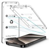 EZ-GLAZ 2 Paket [Çevre Dostu ve Cam Atıklarını Azalt] iPhone 15 Pro için Ekran Koruyucu [6,1 inç] 9H Sertlik Çizilmeye Dayanıklı Temperli Cam Film, 20 saniye otomatik uyum ve Kurulum Kolaylığı