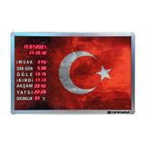 Ezan Okuyan Saat Türk Bayrağı Baskılı