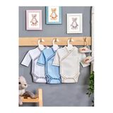 Eze Home 3’Lü Bebek Zıbın Seti – %100 Pamuk, Yandan Çıtçıtlı