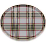 Ezem Ekose Gri Parlak Altın Cam Tepsi 35/35 - 35 x 50 cm