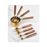 EZERE Gold Ölçü Kaşığı Seti 8li Ahşap Saplı Ölçü Kabı