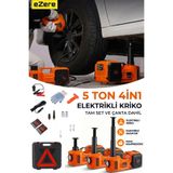 EZERE PowerLift Pro 5 Ton Çok Fonksiyonlu Elektrikli Hidrolik Kriko Lift Kaldırma / Kompresör / Bijon Sökme / LED Işık