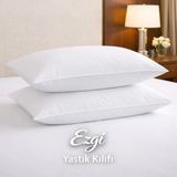 Ezgi %100 Pamuk Akfil Otel Tipi Kapaklı Yastık Kılıfı – Kalın Kumaş Dayanıklı Yastık Kılıfı (Otel Tipi) - Beyaz - 50 x 70
