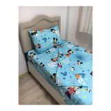 Ezgi 120 x 200 Tek Kişilik Nevresim Takımı, Turkuaz Mickey Mouse