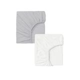 Ezgi 2 Adet Pamuklu Ve Lastikli 60 X 120 X 15 Cm Penye Bebek Çarşaf - Gri, 20Y2604587700120