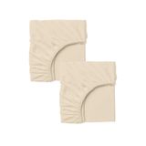 Ezgi 2 Adet Pamuklu Ve Lastikli 60 X 120 X 15 Cm Penye Bebek Çarşaf Krem, 20Y2604587700120
