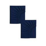 Ezgi 2 Adet Pamuklu Ve Lastikli 60 X 120 X 15 Cm Penye Bebek Çarşaf Lacivert, 20Y2604587700120