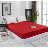 Ezgi Çift Kişilik Lastikli Kumaş Çarşaf - 160x200 - Kırmızı