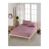Ezgi Çift Kişilik Lastikli Kumaş Çarşaf + 2 Yastık Kılıfı Gül Kurusu 180x200, TYCDWH4ORN170216266760753