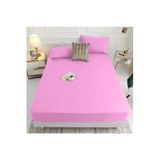 Ezgi Çift Kişilik Lastikli Kumaş Çarşaf + 2 Yastık Kılıfı Pembe 180x200, CiftCarsafSeti