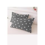 Ezgi Desenli Pamuklu Büyük Gri Yıldız Desen Yastık Kılıfı 2 Adet 50 X 70 Cm, yastıkbyky