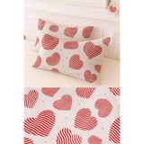 Ezgi Desenli Pamuklu Kalpli Desen Yastık Kılıfı 2 Adet 50 X 70 Cm, kalpyastik2