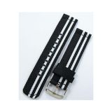 Ezgi Elektronik Kumaş Perlon Siyah Beyaz 22Mm Spor Saat Kordonu Kayışı