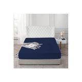 Ezgi Lastikli%100 Pamuk Penye Çarşaf 140X200 Lacivert, carsaaff140