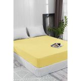Ezgi Lastiksiz Çift Kişilik Düz Renk Çarşaf 220X240 Cm Sarı, LastiksizCift