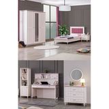 Ezgi Lux Genç Odası - 3 Kapılı Dolap, Karyola, Komodin, Masa, Şifonyer, Kitaplık