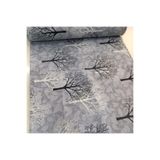 Ezgi Masa Örtüsü, 100 x 240 cm, Gri Ağaç Desenli,%80 Pamuk%20 Polyester Ranforce Kumaş