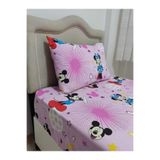 Ezgi Nevresim Takımı, Mickey Mouse Baskılı, Pembe, 160x220 cm, Fermuarlı Yorgan Yüzü ve Yastık Kılıfı