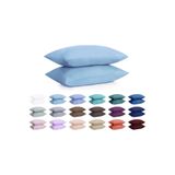 Ezgi Pamuklu Yastık Kılıfı - Buz Mavisi - 2'li Set 50x70 cm, VFKLF001