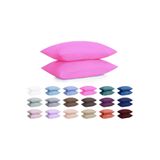 Ezgi Pamuklu Yastık Kılıfı - Pembe - 2'li Set 50x70 cm, VFKLF001