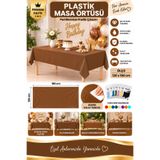 Ezgi Party Store Karamel Plastik Masa Örtüsü 120x180 cm Sade Doğum Günü Parti Organizasyon Masa Örtüsü