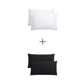 Ezgi Stella Flavo 4'lü Yastık Kılıfı 50x70+20cm Kapaklı Siyah-Beyaz, STFV4YSK12634