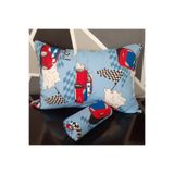 Ezgi Tek Kişilik Ranforce Lastiksiz Çarşaf Takımı Mavi Yarış Arabası 160x240, TYC00461532903