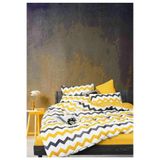 Ezgi Tek Kişilik Sarı Zikzak Nevresim Çarşaf Takımı 160x220 cm, TYC00525372891