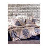 Ezgi Tek Kişilik Yorgan Kılıfı, 160 x 220 cm, 1 Adet Yastık Kılıfı, Kahve, Osmanlı Deseni